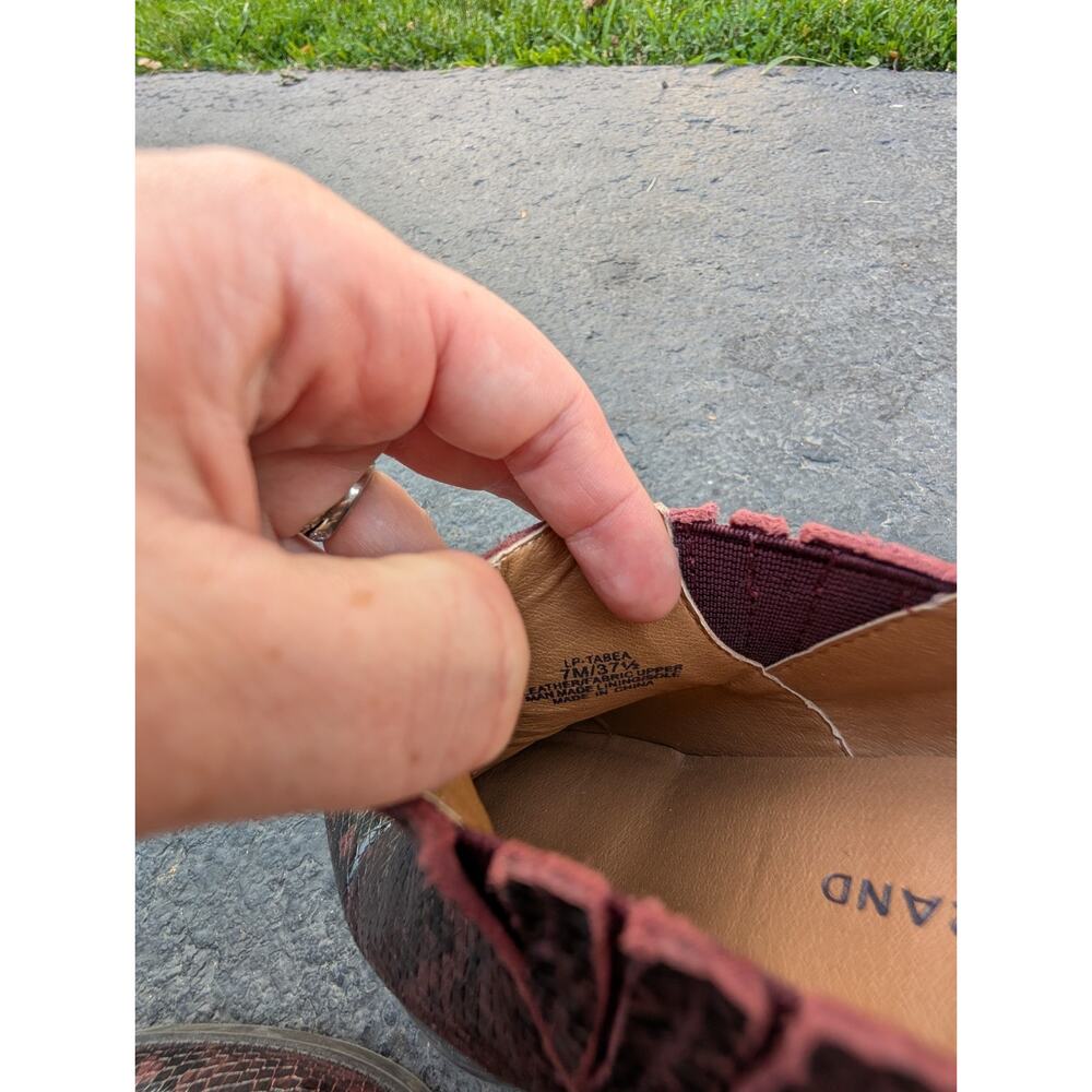 LUCKY BRAND Womens Tabea Snake Print‎ Leather Ankle Bootie 7M Red Brown - Picture 7 of 7